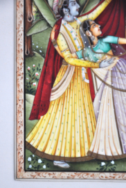 Top kwaliteit schilderij op kamelenbot, Vishnu en Laksmi, India, 1850-1900