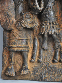 Large bronze "Plaque Benin" with 3 warriors, Benin City region, Nigeria, 21st century