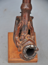 Old tribal intensely used pipe, LUBA, DR Congo, mid 20th century