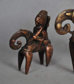 Two bronze horses with riders, SAO, Chad, 21st century