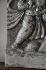 Authentic Marble Hanuman Panel with Silver Leaf - Unique Temple Plate from India