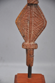 Refinedly carved staff of the LUBA, DR Congo, 1970-80