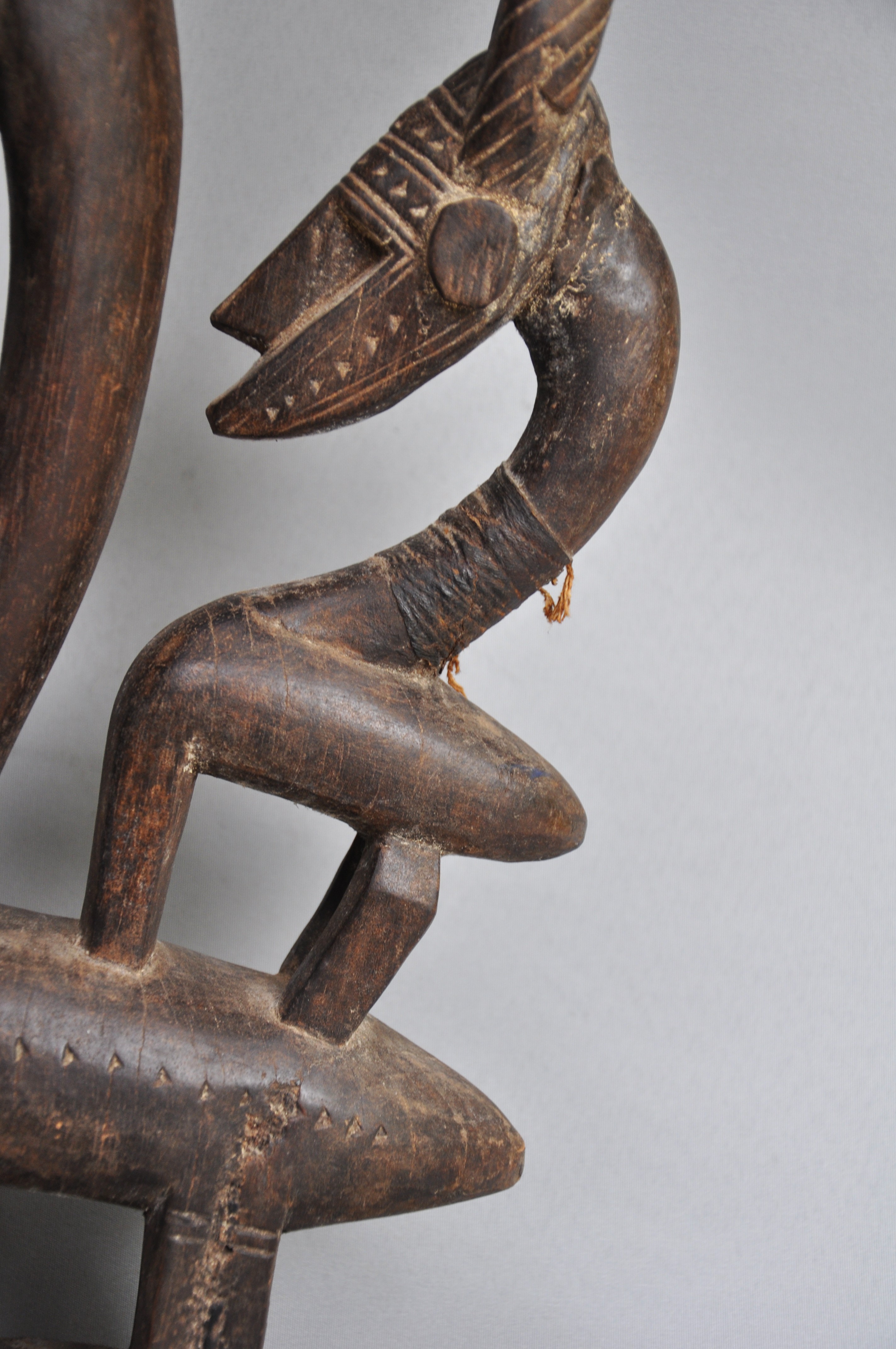 Chi Wara hoofdmasker, Bambara, Mali, ca 1970