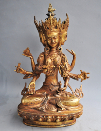 3-headed bronze deity Uṣṇīṣavijayā, Nepal, 2nd half 20th century
