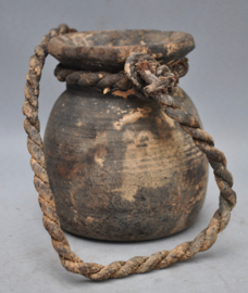 Wooden yak butter jar with cord, Nepal, 2nd half 20th century