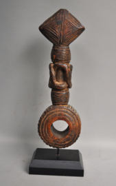 GREAT! Museum piece! Very old ghurra, churning rod holder, Nepal, 1850-1900