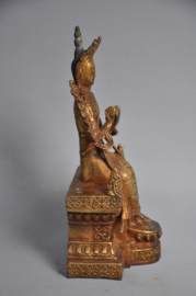 Goud vergulde Maitreya van brons, Nepal, ca 1980