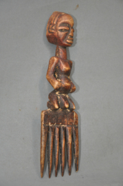 Tribal wooden comb, LUBA tribe, D.R. Congo, approx. 1980