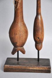 Lot van twee oude jachtfluitjes, MOSSI, BWA, Burkina Faso, 1940-60