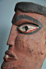 Expressive wooden festival mask, West Nepal, ca 1970