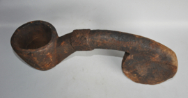 Zéér grote houten gebruikte yakboter lepel, Nepal, 1900-1925