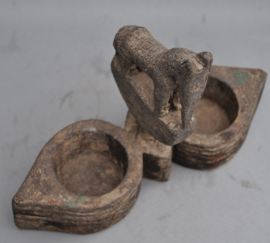 Rare! Double spice jar, TERAI, THARU people, Nepal, early 20th century