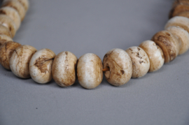 Tibetan necklace of fossil shell beads, Nepal, 2nd half of the 20th century