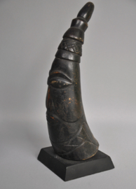 Beautifully carved animal horn, YORUBA, Nigeria, 1960-70