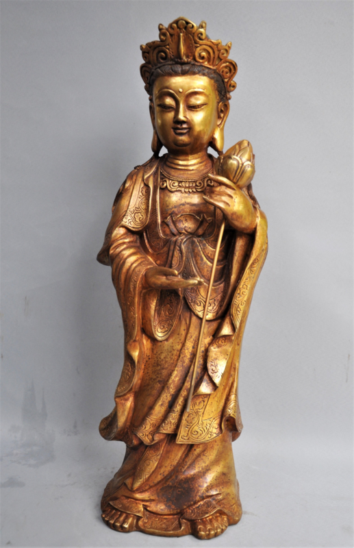 Groot en zwaar! bronzen beeld van Amithabha, China, leeftijd onbekend