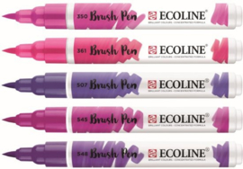 Brush pen Ecoline set - Kleuren Violet - 5 stuks