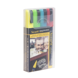 Krijtstift geel, rood, groen, blauw set 4 stuks (4xMedium 2-6mm) - Securit liquid chalkmarker color