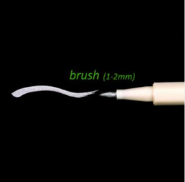 Krijtstift met kwastje - Brush stiften - 1-2mm - metallic kleuren 10 stuks
