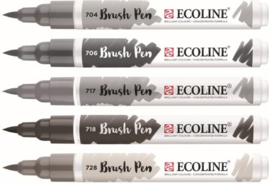 Brush pen Ecoline set - Kleuren Grijs - 5 stuks