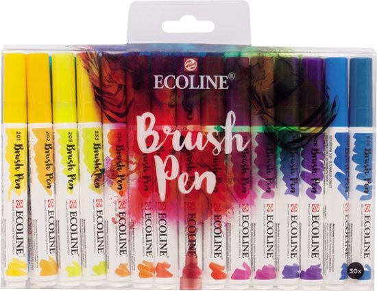 Brush pen Ecoline set - 30 stuks