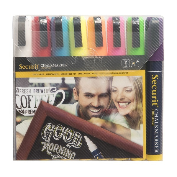 Krijtstift kleur allerlei set 8 stuks (8xMedium 2-6mm) - Securit liquid chalkmarker color