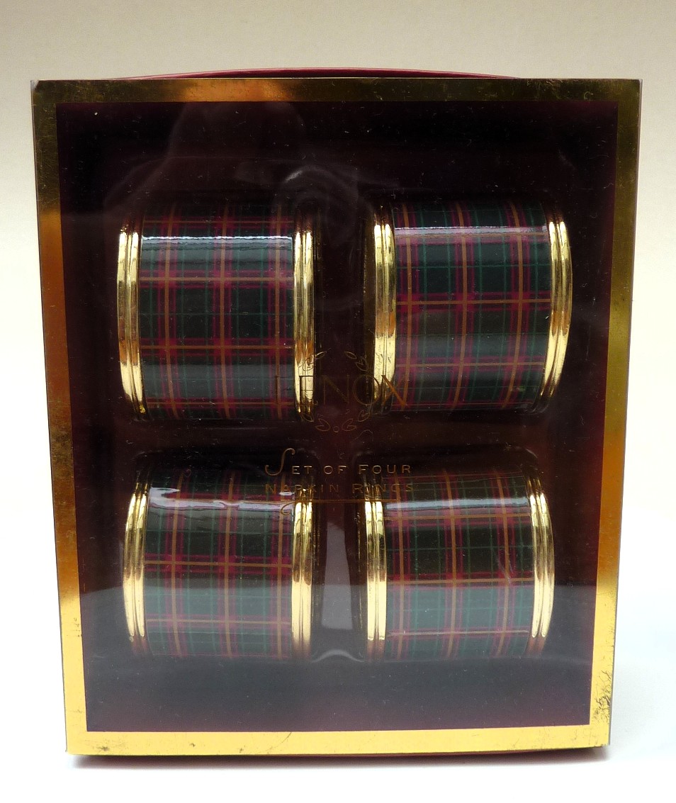 Lenox Nouveau Plaid Schotse ruit servetringen