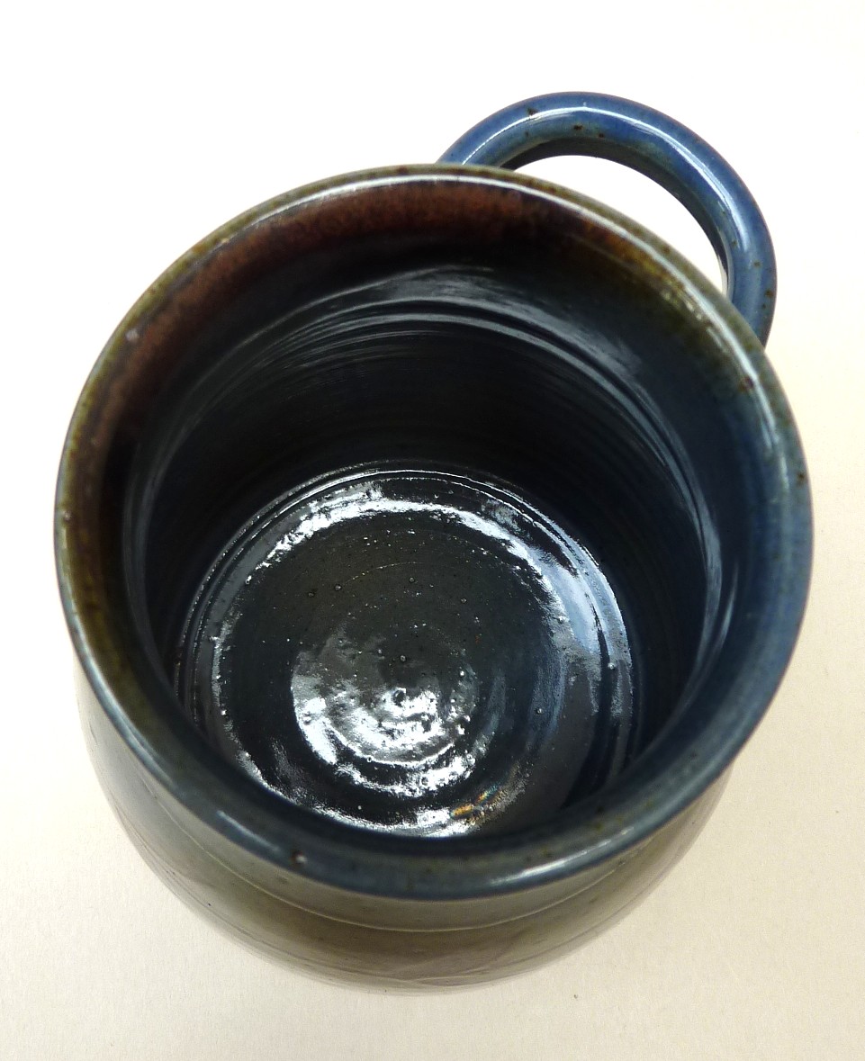 French Gres pottery pickle jar with cork lid