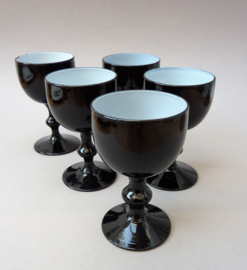 Carlo Moretti Mid Century black port sherry glass set