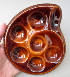 St Clement faience snail dish in snail shell shape
