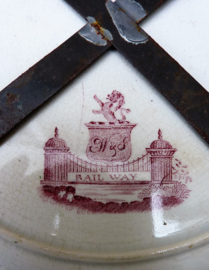 Enoch Wood and Sons Railway two color transferware plate