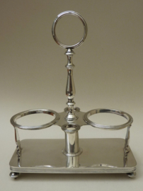 Armand Frenais silver plated oil vinegar set with Baccarat bottles