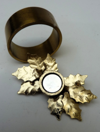 Goudkleurige Hulst servetringen met magneet