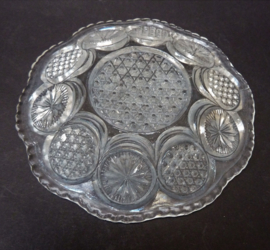 Antique pressed glass dessert side plates