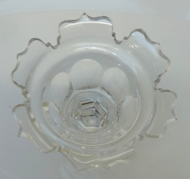 A pair of Biedermeier accolade cut glass salt cellars