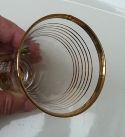 Mid Century Schottisch Whisky tasting glass with bagpipe player