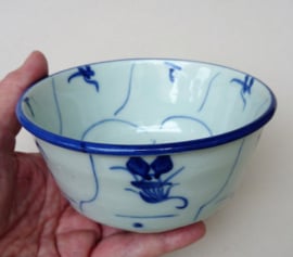 Vintage Chinese blue and white Lotus Spiral bowl