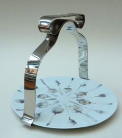 Verzilverde bordklem met strik
