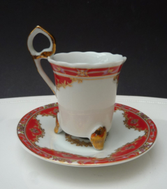 German footed porcelain cabinet cup with portrait