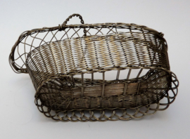 French silver plated braided wine bottle basket
