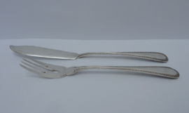 Antique German silver plated fish cutlery with beaded edge Walbreu Besteckfabrik