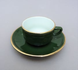 Apilco Flora coffee cup with saucer green Vert Empire 