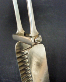Boulenger antique silver plated asparagus tongs with Royal monogram