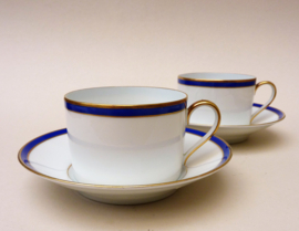 Hutschenreuther Selb porcelain cups royal blue gold trim