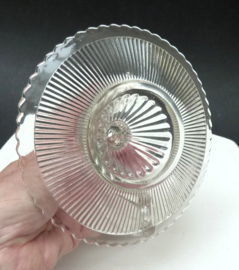 A pair of pressed glass chambersticks 1930s