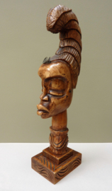 Mid Century tribal art wooden sculpture African woman