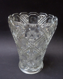 Antique Dutch Leerdam pressed glass vase