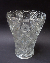 Dutch Leerdam pressed glass vase around 1900