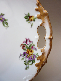 Limoges Union Ceramique antique porcelain handled cake plate