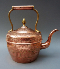 Antique Moroccan copper water kettle