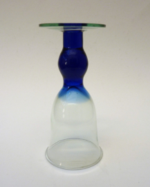 Blue stem wine glass